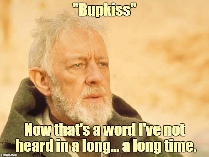 "Bupkiss" Now that's a word I've not heard in a long... a long time. | made w/ Imgflip meme maker