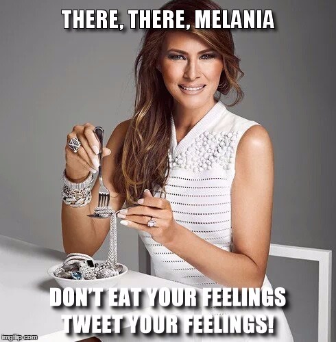 Melania Eats Feelings | image tagged in melania trump | made w/ Imgflip meme maker