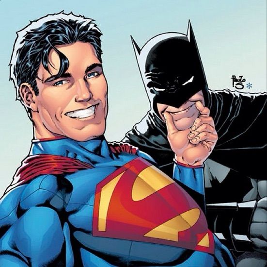 High Quality Superman and Batman smiling Blank Meme Template