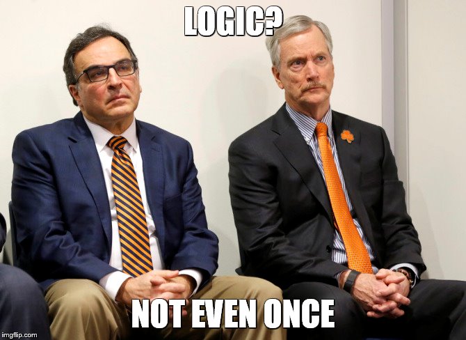 Chicago Bears Management  | LOGIC? NOT EVEN ONCE | image tagged in chicago bears,chicago,bears,ted phillips,george mccaskey | made w/ Imgflip meme maker