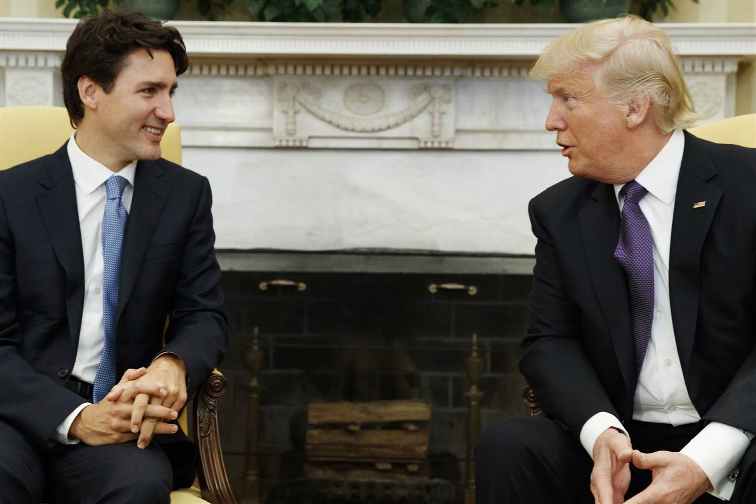 High Quality Trudeau Trump Blank Meme Template