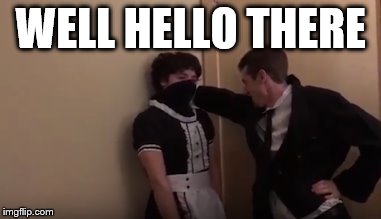 WELL HELLO THERE | image tagged in why me | made w/ Imgflip meme maker