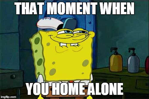 Don't You Squidward Meme | THAT MOMENT WHEN; YOU HOME ALONE | image tagged in memes,dont you squidward | made w/ Imgflip meme maker