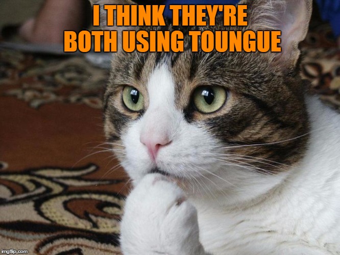I THINK THEY'RE BOTH USING TOUNGUE | made w/ Imgflip meme maker
