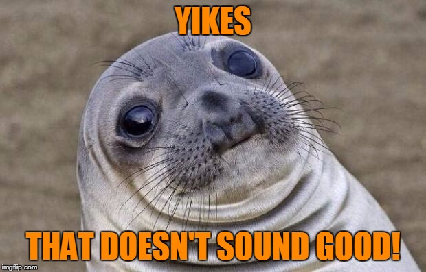 Awkward Moment Sealion Meme | YIKES THAT DOESN'T SOUND GOOD! | image tagged in memes,awkward moment sealion | made w/ Imgflip meme maker