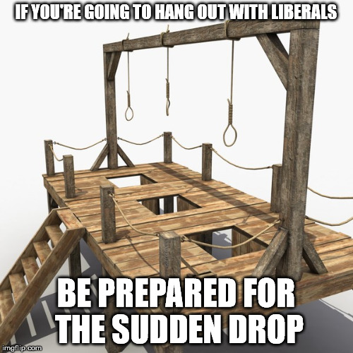 IF YOU'RE GOING TO HANG OUT WITH LIBERALS BE PREPARED FOR THE SUDDEN DROP | made w/ Imgflip meme maker