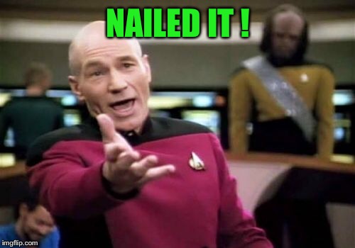 Picard Wtf Meme | NAILED IT ! | image tagged in memes,picard wtf | made w/ Imgflip meme maker