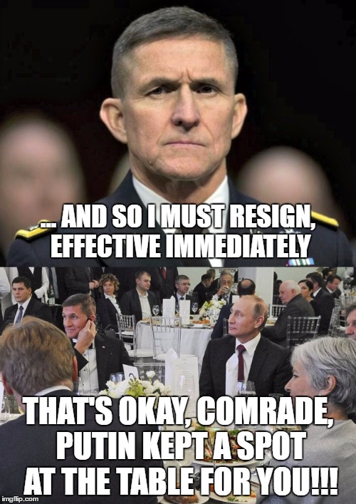 This is what happens when you're a traitor in Trumpland! OFF WITH HIS HEAD | ... AND SO I MUST RESIGN, EFFECTIVE IMMEDIATELY; THAT'S OKAY, COMRADE, PUTIN KEPT A SPOT AT THE TABLE FOR YOU!!! | image tagged in funny,memes,funny memes,politics,trumpland,president trump | made w/ Imgflip meme maker