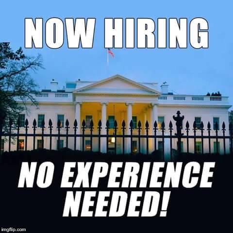 Now Hiring  | image tagged in donald trump | made w/ Imgflip meme maker