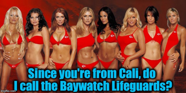 Since you're from Cali, do I call the Baywatch Lifeguards? | made w/ Imgflip meme maker