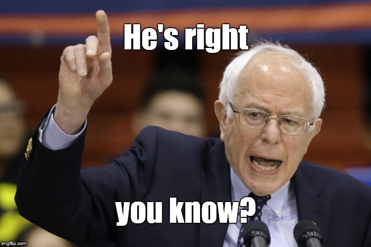 Bern, feel the burn? | He's right you know? | image tagged in bern feel the burn? | made w/ Imgflip meme maker