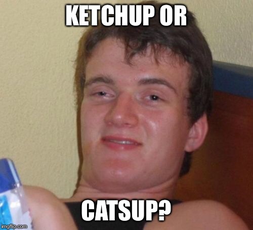 10 Guy Meme | KETCHUP OR CATSUP? | image tagged in memes,10 guy | made w/ Imgflip meme maker