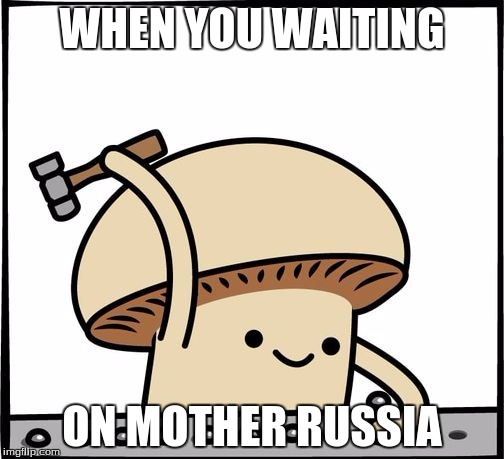Russia will wait | WHEN YOU WAITING; ON MOTHER RUSSIA | image tagged in motherland,russia,rivriveting experience | made w/ Imgflip meme maker