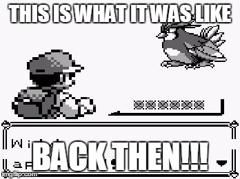 pokemon appears | THIS IS WHAT IT WAS LIKE; BACK THEN!!! | image tagged in pokemon appears | made w/ Imgflip meme maker