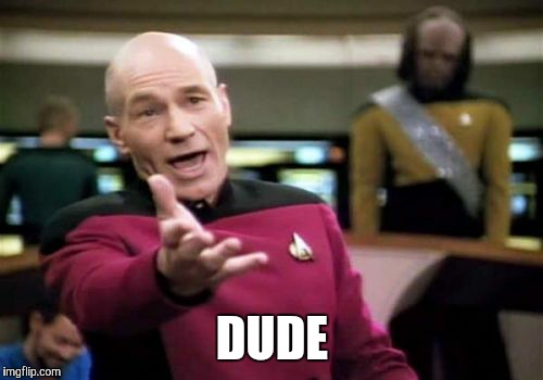 Picard Wtf Meme | DUDE | image tagged in memes,picard wtf | made w/ Imgflip meme maker