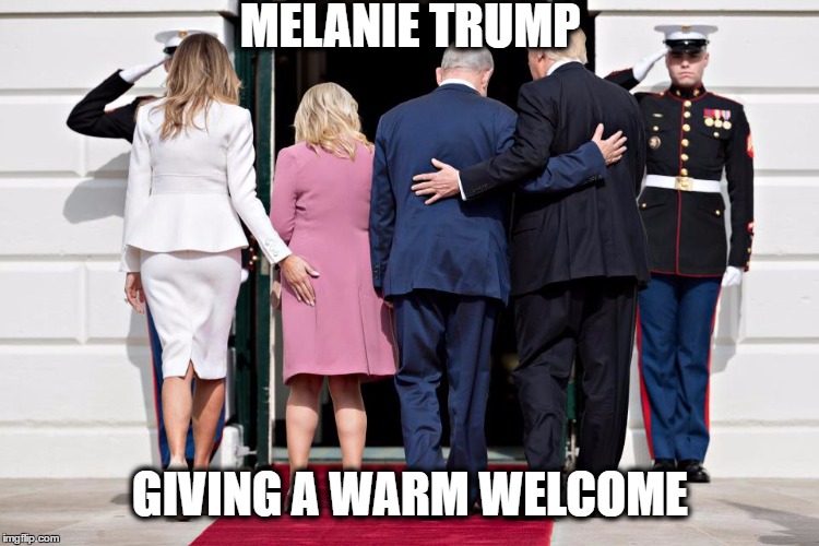 Melania Trump knows how to please guests. | MELANIE TRUMP; GIVING A WARM WELCOME | image tagged in melanie,trump,donald trump | made w/ Imgflip meme maker