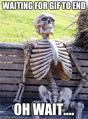 Waiting Skeleton Meme | WAITING FOR GIF TO END OH WAIT.... | image tagged in memes,waiting skeleton | made w/ Imgflip meme maker