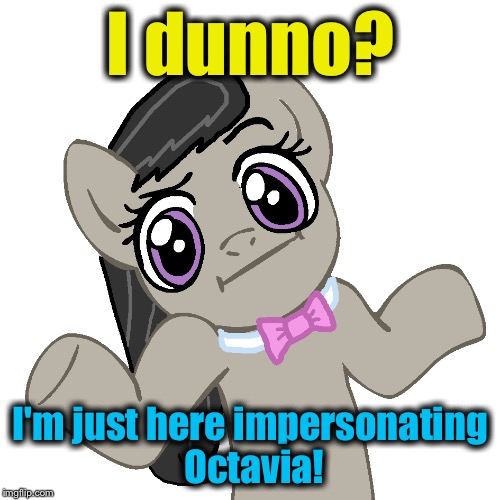 I dunno? I'm just here impersonating Octavia! | made w/ Imgflip meme maker