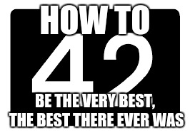42 memes #1 | HOW TO; BE THE VERY BEST, THE BEST THERE EVER WAS | image tagged in 42 | made w/ Imgflip meme maker