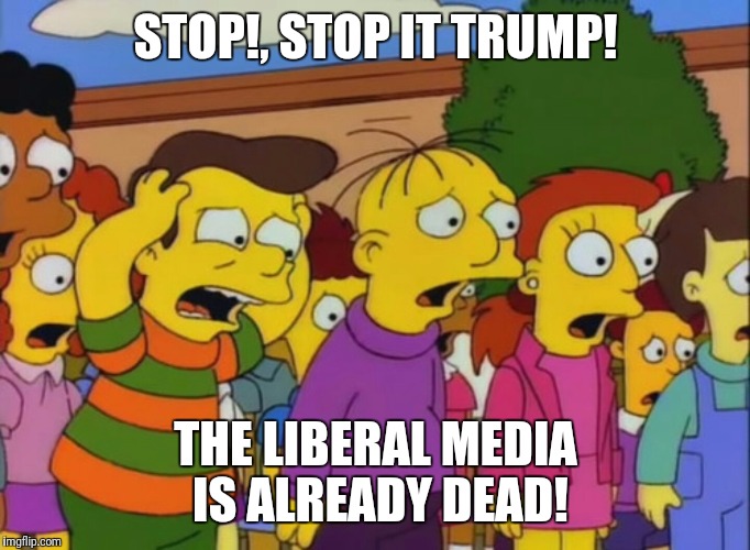 Trump vs Liberal Media | STOP!, STOP IT TRUMP! THE LIBERAL MEDIA IS ALREADY DEAD! | image tagged in cnn crazy news network,cnn sucks,liberal media,fake news,stupid liberals | made w/ Imgflip meme maker