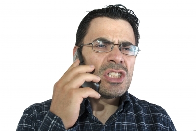 High Quality Angry man on phone Blank Meme Template