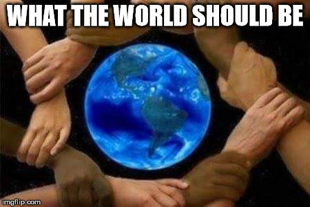WHAT THE WORLD SHOULD BE | image tagged in peaceful world | made w/ Imgflip meme maker