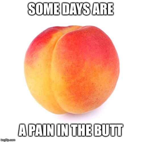 SOME DAYS ARE; A PAIN IN THE BUTT | image tagged in peach | made w/ Imgflip meme maker