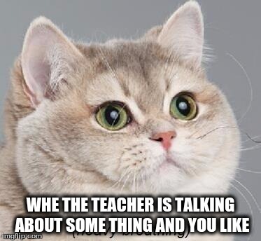 Heavy Breathing Cat | WHE THE TEACHER IS TALKING ABOUT SOME THING AND YOU LIKE | image tagged in memes,heavy breathing cat | made w/ Imgflip meme maker