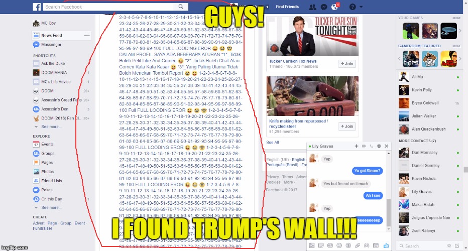 Spam  | GUYS! I FOUND TRUMP'S WALL!!! | image tagged in spam | made w/ Imgflip meme maker