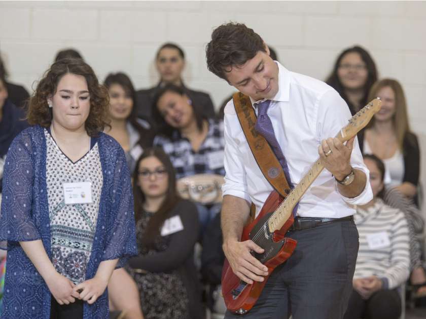 High Quality Justin Trudeau guitar Blank Meme Template