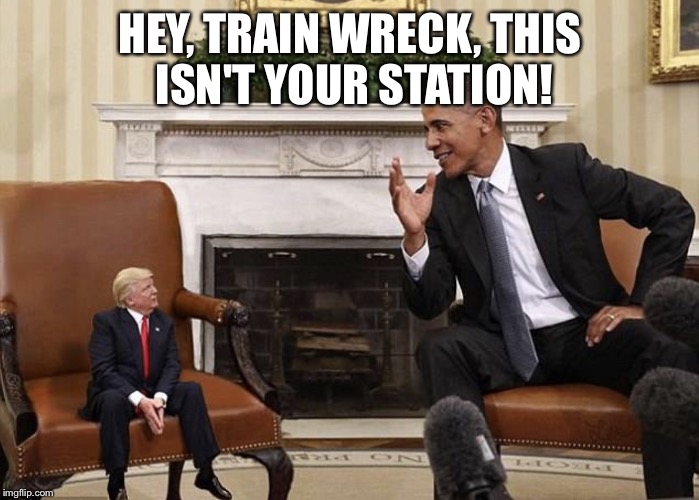 Little man Donald  | HEY, TRAIN WRECK, THIS ISN'T YOUR STATION! | image tagged in little man donald | made w/ Imgflip meme maker