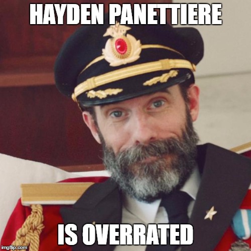 Captain Obvious | HAYDEN PANETTIERE; IS OVERRATED | image tagged in captain obvious | made w/ Imgflip meme maker
