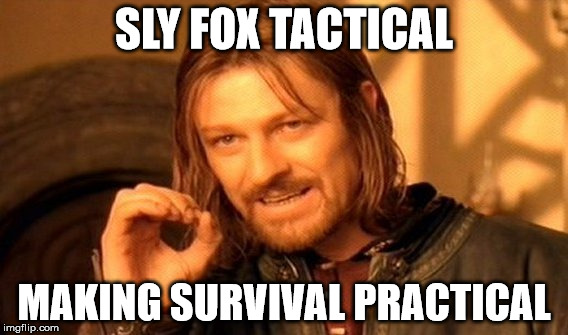 One Does Not Simply | SLY FOX TACTICAL; MAKING SURVIVAL PRACTICAL | image tagged in memes,one does not simply | made w/ Imgflip meme maker