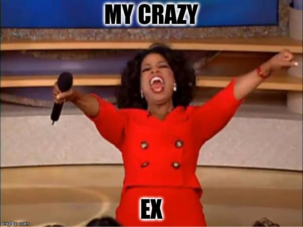 Oprah You Get A | MY CRAZY; EX | image tagged in memes,oprah you get a | made w/ Imgflip meme maker