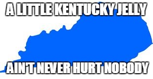 Kentucky | A LITTLE KENTUCKY JELLY; AIN'T NEVER HURT NOBODY | image tagged in kentucky | made w/ Imgflip meme maker