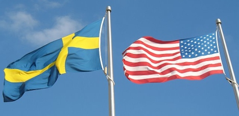 Sweden-US Flags Blank Meme Template