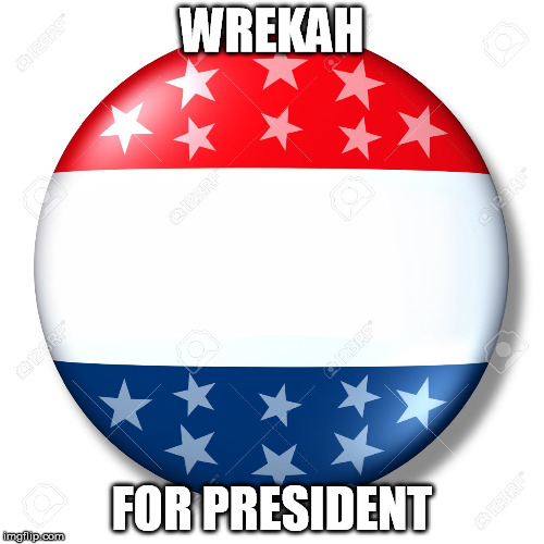 Blank for president | WREKAH; FOR PRESIDENT | image tagged in blank for president | made w/ Imgflip meme maker