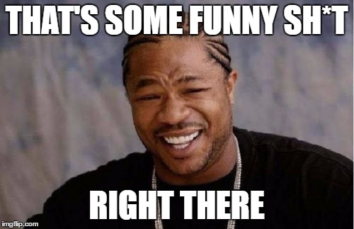 Yo Dawg Heard You Meme | THAT'S SOME FUNNY SH*T RIGHT THERE | image tagged in memes,yo dawg heard you | made w/ Imgflip meme maker