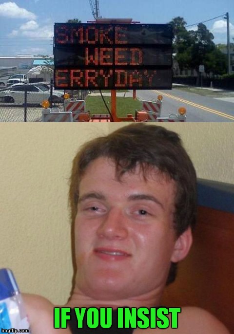 Those road signs are for your own good... | IF YOU INSIST | image tagged in 10 guy,funny signs | made w/ Imgflip meme maker