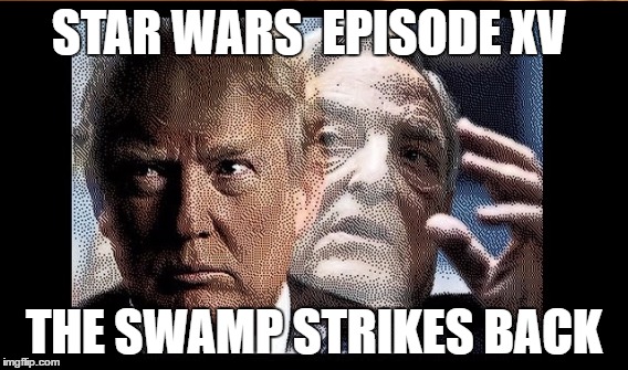 THE SWAMP STRIKES BACK | STAR WARS  EPISODE XV; THE SWAMP STRIKES BACK | image tagged in starwars,soros,drain the swamp,swamp | made w/ Imgflip meme maker