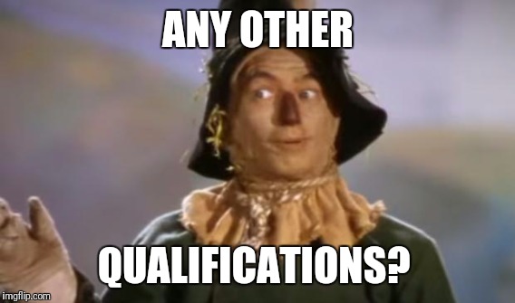 ANY OTHER QUALIFICATIONS? | made w/ Imgflip meme maker