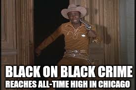 blazing saddles shoot this n* | REACHES ALL-TIME HIGH IN CHICAGO; BLACK ON BLACK CRIME | image tagged in blazing saddles shoot this n | made w/ Imgflip meme maker