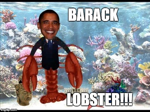 When you thought you saw A Rock!!!!! | BARACK; LOBSTER!!! | image tagged in obama,barack obama,funny memes,music,nostalgia,ocean | made w/ Imgflip meme maker