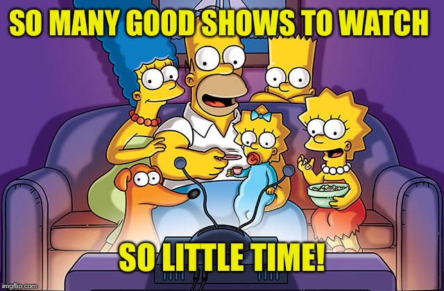 SO MANY GOOD SHOWS TO WATCH SO LITTLE TIME! | made w/ Imgflip meme maker