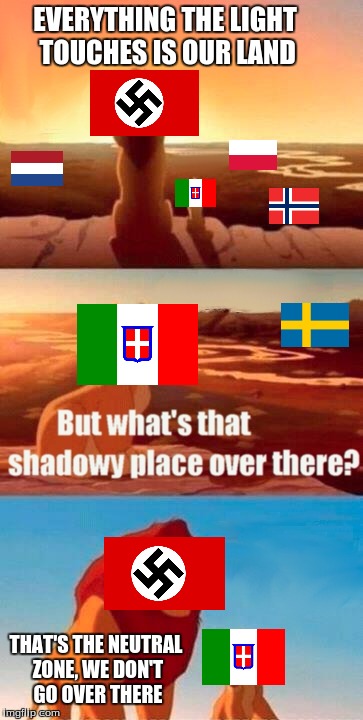 Simba Shadowy Place Meme | EVERYTHING THE LIGHT TOUCHES IS OUR LAND; THAT'S THE NEUTRAL ZONE, WE DON'T GO OVER THERE | image tagged in memes,simba shadowy place | made w/ Imgflip meme maker
