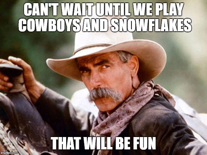 Civil unrest ain't everyone's cup of tea | CAN'T WAIT UNTIL WE PLAY COWBOYS AND SNOWFLAKES; THAT WILL BE FUN | image tagged in memes | made w/ Imgflip meme maker