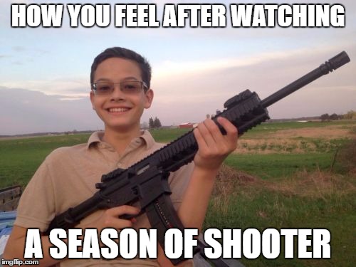 School shooter calvin |  HOW YOU FEEL AFTER WATCHING; A SEASON OF SHOOTER | image tagged in school shooter calvin | made w/ Imgflip meme maker