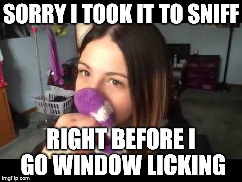 window licking | SORRY I TOOK IT TO SNIFF; RIGHT BEFORE I GO WINDOW LICKING | image tagged in random sock,funny meme,window | made w/ Imgflip meme maker