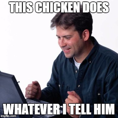 Net Noob Meme | THIS CHICKEN DOES; WHATEVER I TELL HIM | image tagged in memes,net noob,burger king,subservient chicken | made w/ Imgflip meme maker