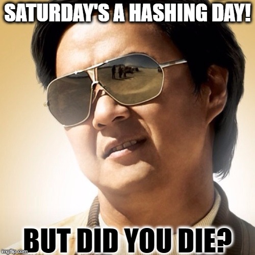 Saturdays a Hashing Day! | SATURDAY'S A HASHING DAY! BUT DID YOU DIE? | image tagged in hashing,die,saturday,but did you die | made w/ Imgflip meme maker
